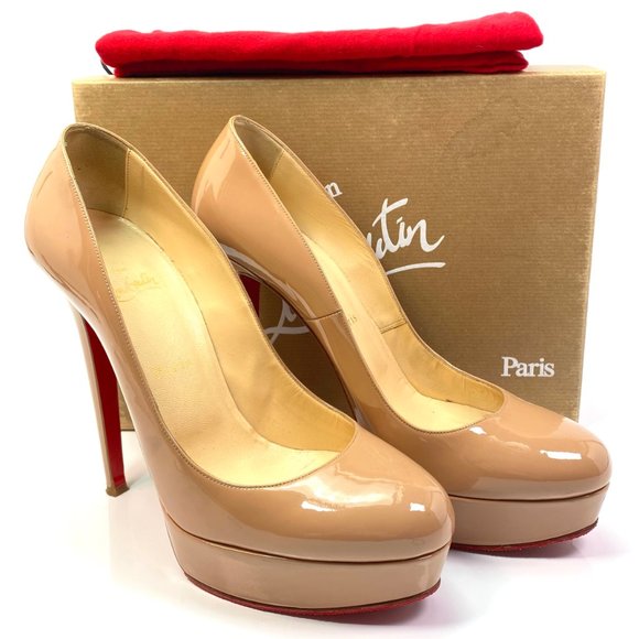 Christian Louboutin Shoes - Christian Louboutin Bianca 140 Nude Patent Heel 41